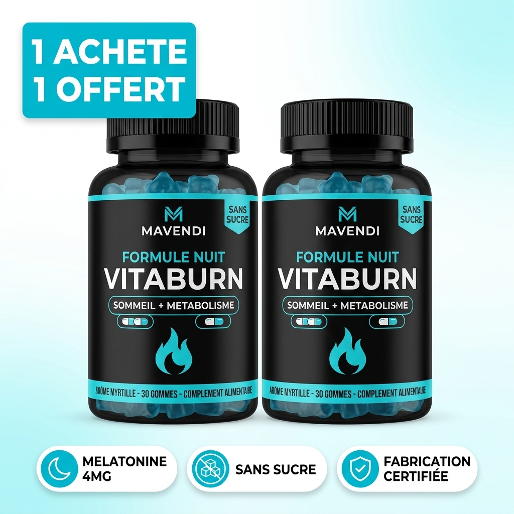 VitaBurn | Gummies brûle-graisses de nuit pour homme à la mélatonine – Myrtille